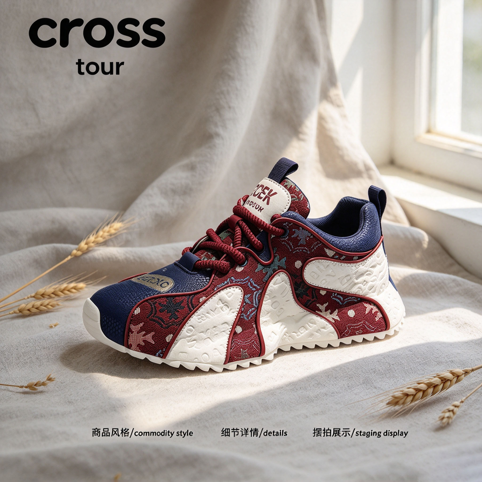 【出行无忧】Cross tour时尚拼接厚底休闲鞋透气舒适时尚百搭潮鞋