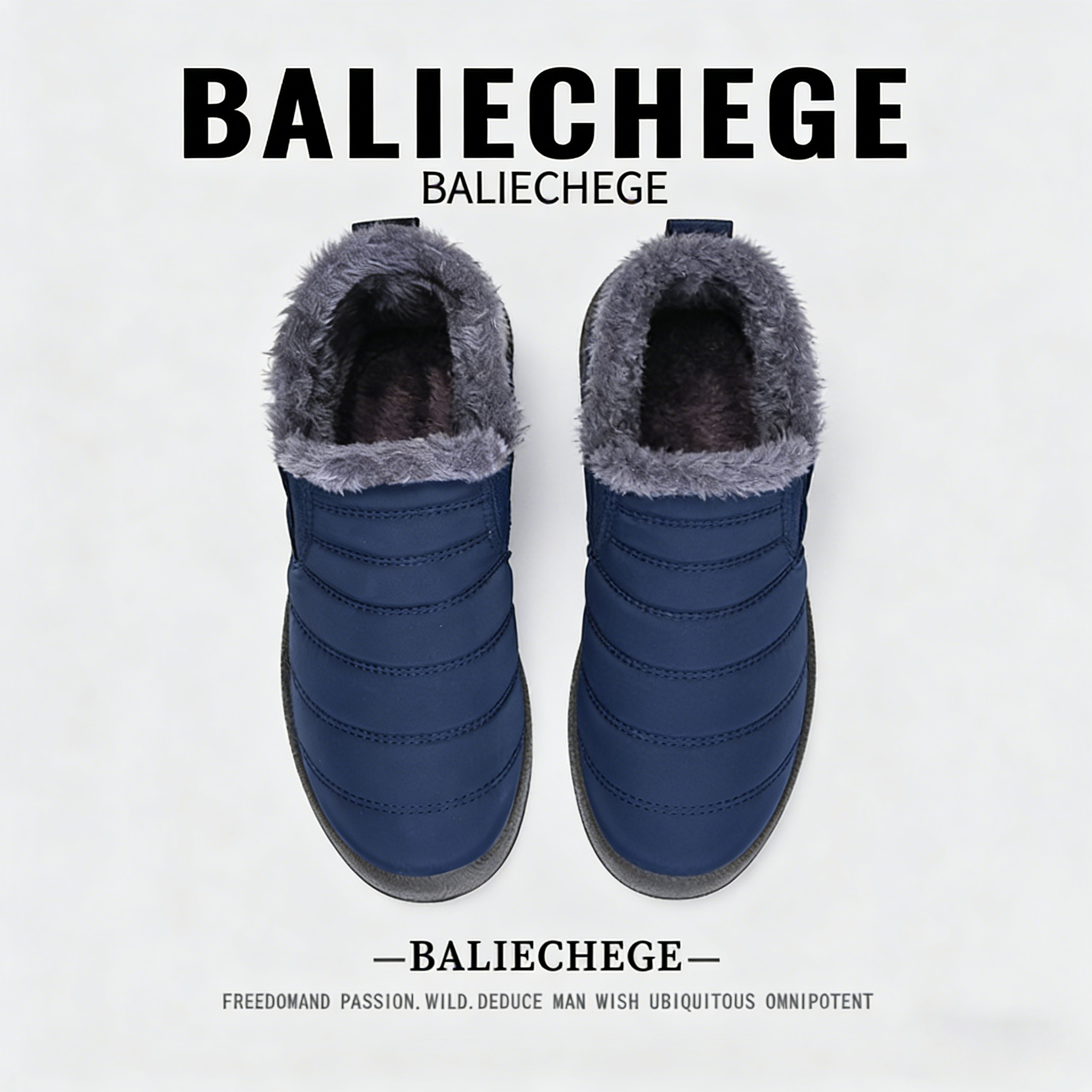 【法国BALIECHEGE专柜】休闲低跟短筒雪地靴圆头冬季棉内里保暖