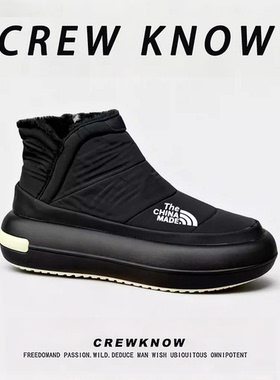 【法国CREW KNOW专柜】2025新款冬季保暖雪地靴男士高帮防水防滑