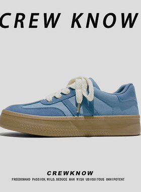 【法国CREW KNOW专柜】青年板鞋运动休闲系带透气春秋平跟圆头