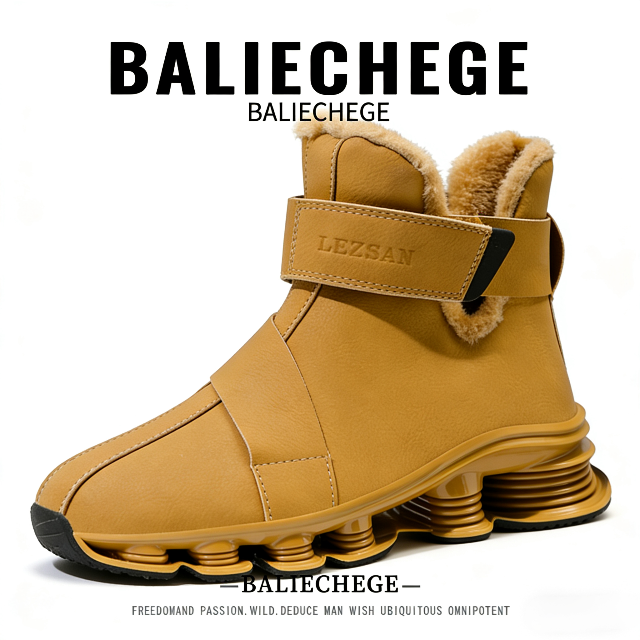 【法国BALIECHEGE专柜】男鞋2025年冬季短筒防寒雪地靴棉靴保暖