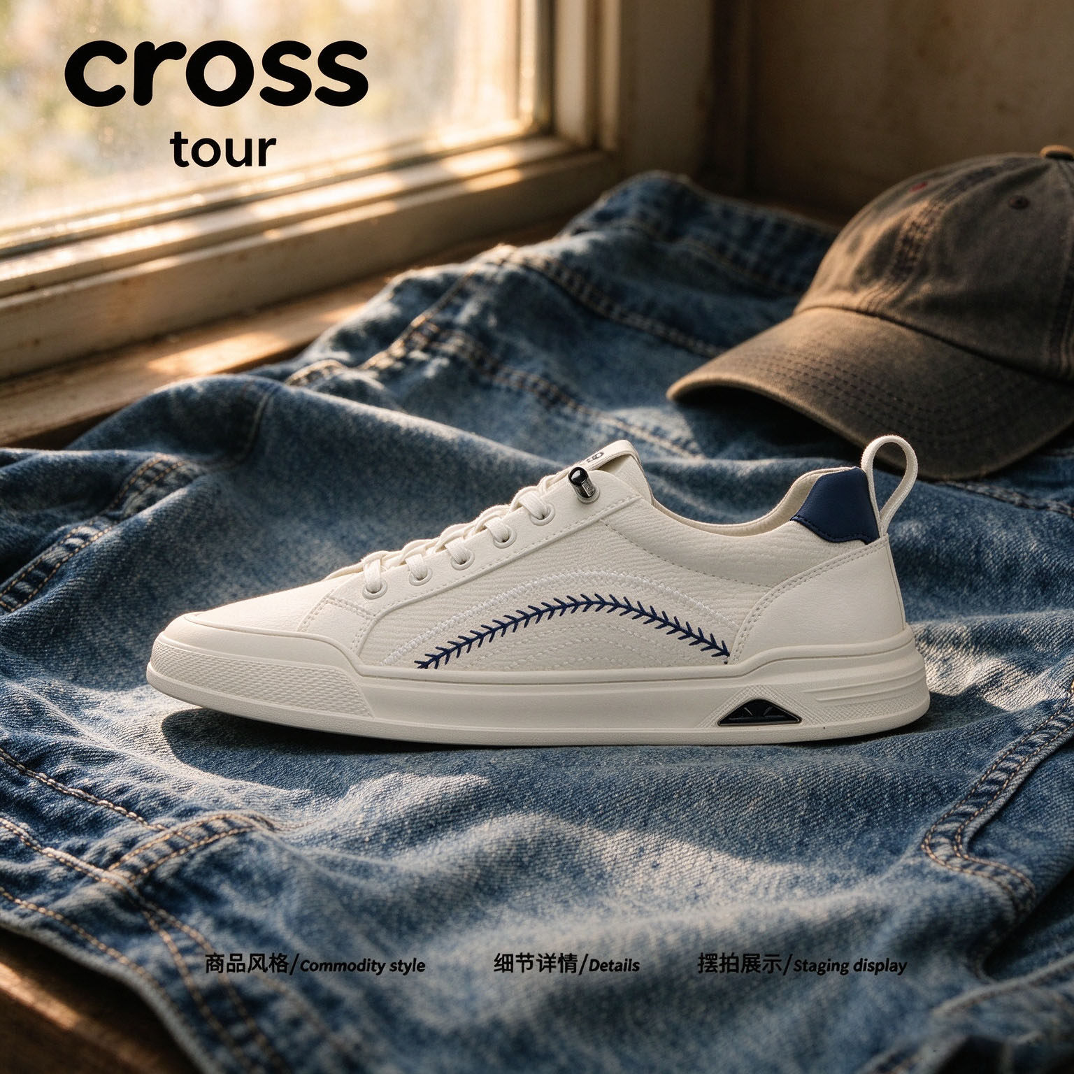 【静雅潮品】Cross tour时尚工艺耐磨软休闲板鞋舒适透气潮流单鞋