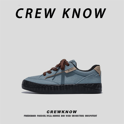 【法国CREW KNOW专柜】2026年春季浅蓝色潮流休闲鞋低帮鞋男板鞋