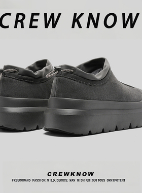 【法国CREW KNOW专柜】男鞋2025年冬季短筒雪地靴深灰色防寒棉内