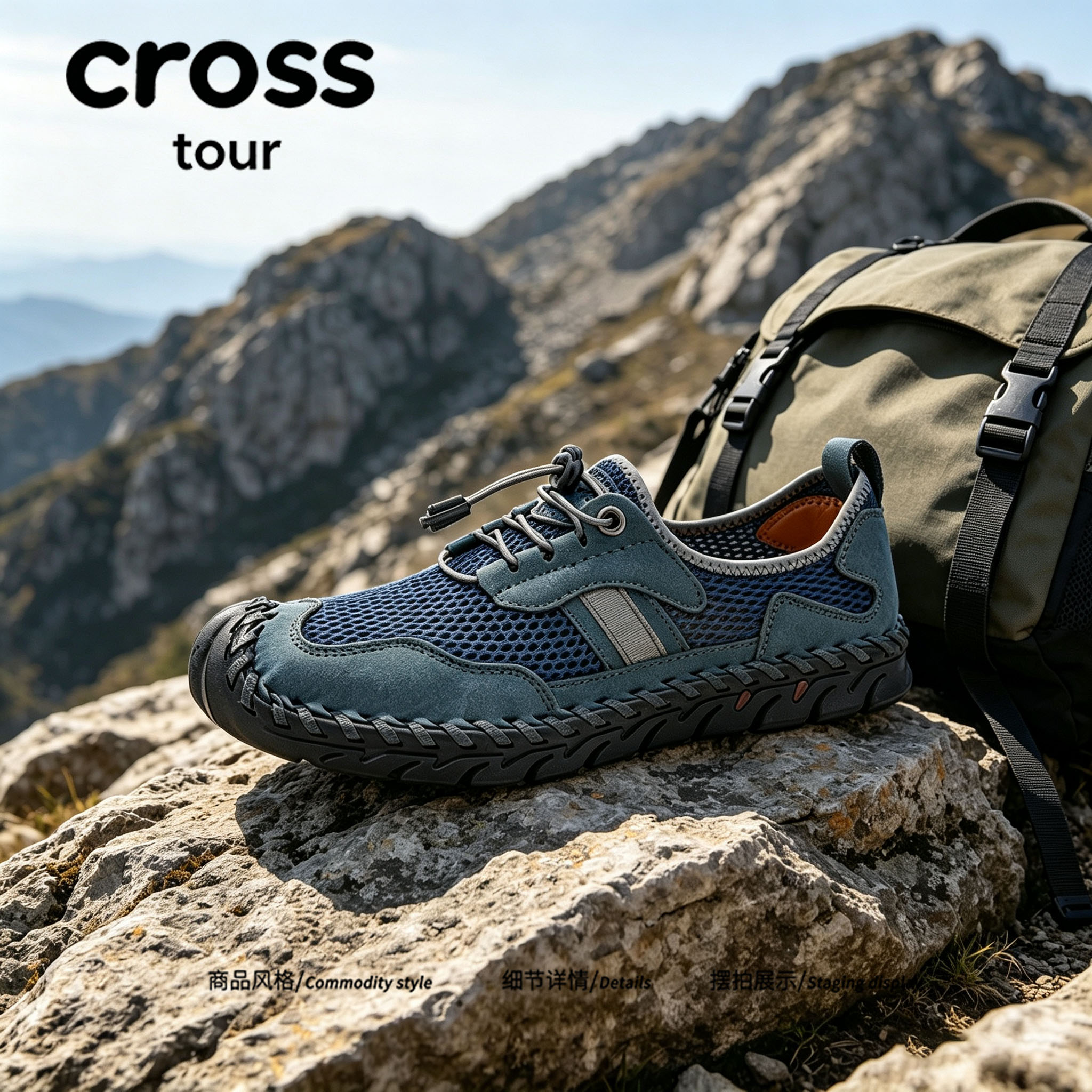 【雾感高级】Cross tour简约网面飞织鞋轻便缓震鞋底通勤休闲潮鞋