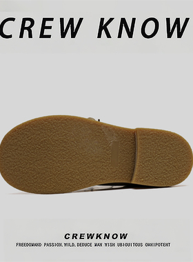 【法国CREW KNOW专柜】皮革简约系带休闲皮鞋纯色春秋黄色圆头日