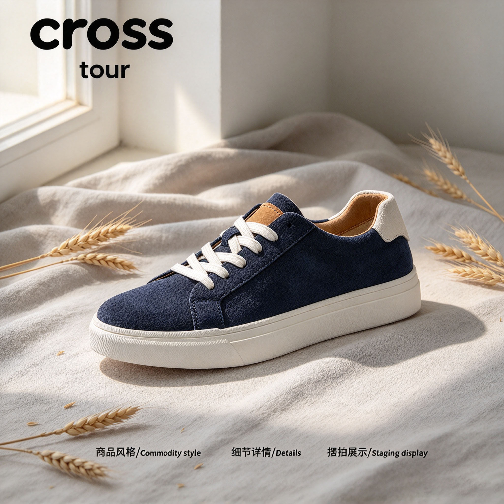 【素映潮光】Cross tour简约休闲厚底软板鞋舒适轻便透气低帮单鞋