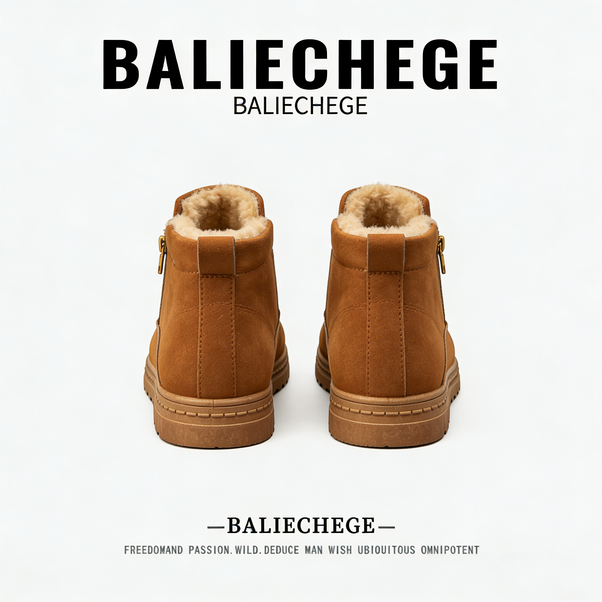 【法国BALIECHEGE专柜】男鞋雪地靴中筒轻便雪地棉鞋耐磨潮流短靴