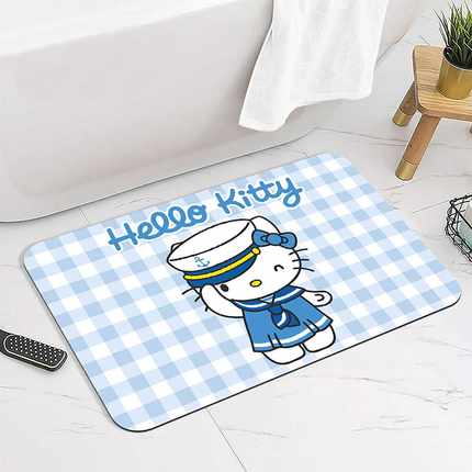 hellokitty硅藻泥吸水地垫速干浴室卫生间防滑脚垫厕所门口垫子