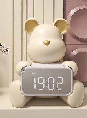 优选北欧暴力熊时钟摆件客厅卧室电视柜玄关柜桌面装饰品乔迁新居