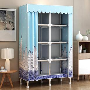 优选衣柜简易组装经济型出租房屋布艺衣橱衣柜家用卧室布钢管结实