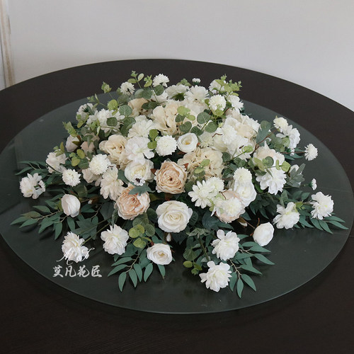 布置大桌花摆台花艺假花摆件