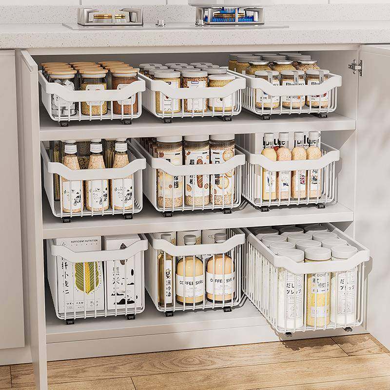 橱柜内抽屉置物架厨房收纳拉篮分层调料碗碟盘下水槽抽拉式储物盒,厨房/烹饪用具,抹布架/厨房清洁收纳架,淘宝优惠券,粉丝福利购,淘宝优惠卷