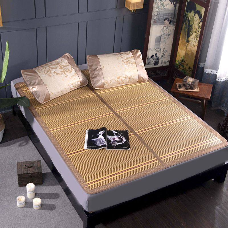 A夏季印花竹席三件套可折叠双面凉席子单双人学生碳化夏凉席,床上用品,竹席,淘宝优惠券,粉丝福利购,淘宝优惠卷