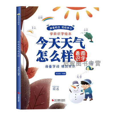 今天天气怎么样 学前识字幼儿硬壳精装绘本3-6-8岁幼儿宝宝看图识字轻松学习早教启蒙图画书亲子共读睡前课外书海量字词增加常识