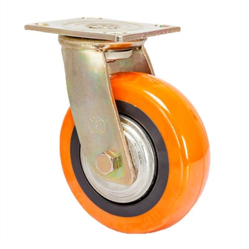 极速脚轮氨胜科聚轮4寸6寸万向角拉C手推车重型轮子工业8寸轴承5