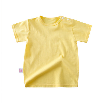 女童纯色短袖t恤男小童上衣婴儿童装纯棉女宝宝半袖2岁夏季夏装潮