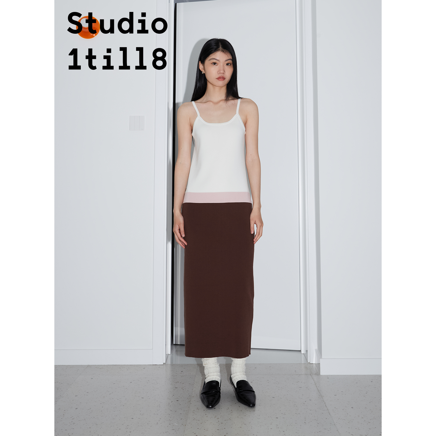 Studio1till8拼色吊带裙