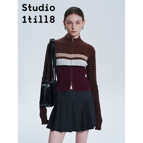 Studio1till8撞色条纹针织开衫
