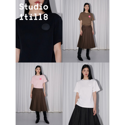 圆形按钮胶标T恤Studio1till8