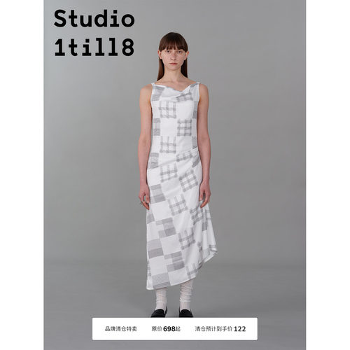 Studio1till8格纹印花连衣裙