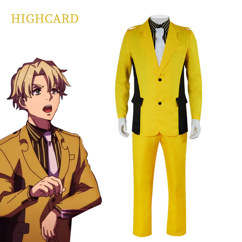 High Card至高之牌cos服黑桃2芬恩黄色西服套装cosplay舞台表演服