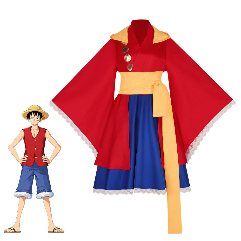 海贼王cos服路飞索隆二创同人洛丽塔和服裙cosplay角色同款表演服