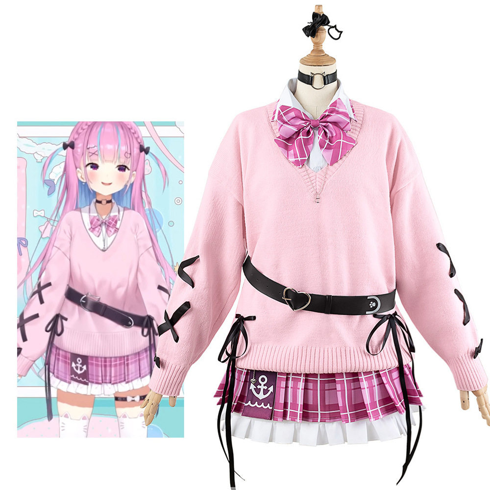 虚拟vtuber凑阿库娅服阿夸女装制服日常穿毛衣Cos动漫服CG1455WL