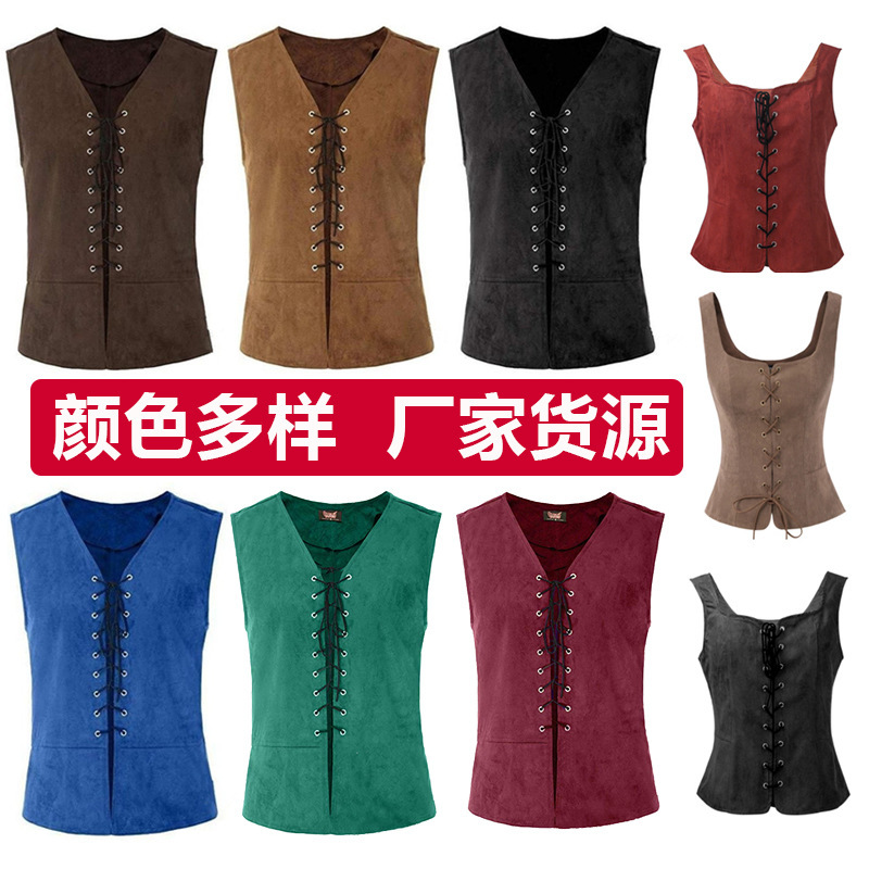 中世界宫廷复兴马甲文艺复兴宫廷风无袖复古马夹绅士舞台演出服