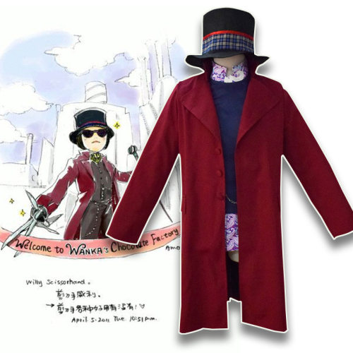 现货查理和巧克力工厂cos服 威利旺卡儿童成人全套带帽子cosplay