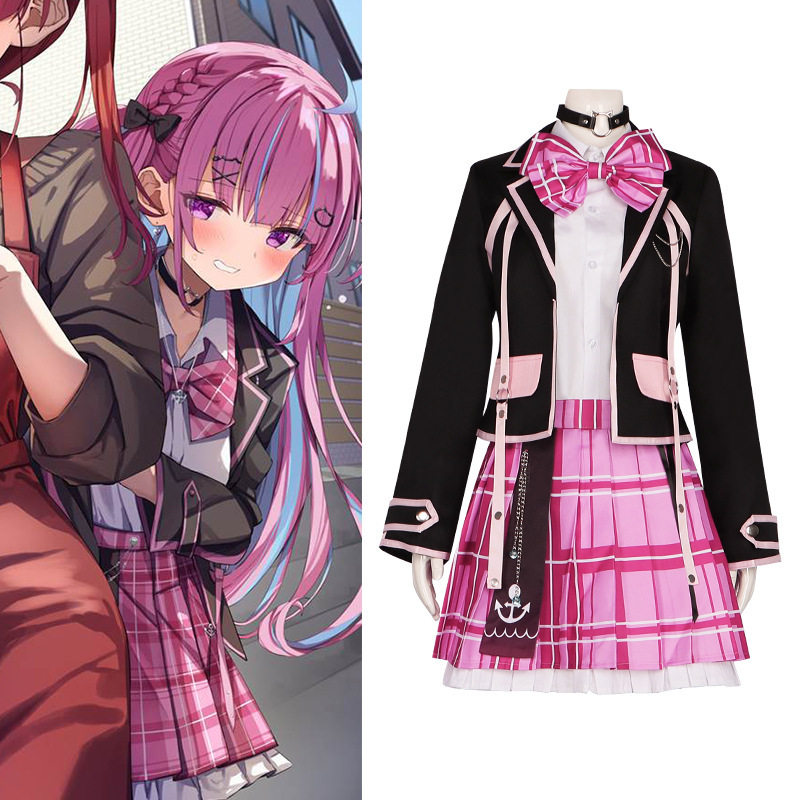 虚拟主播vtuber凑阿库娅同款cos服校园学院服洛丽塔J制服学生套装