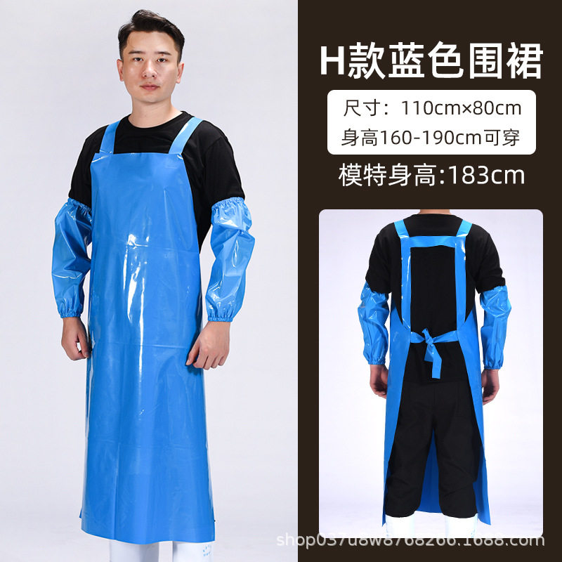 背带白防水防油围裙双肩