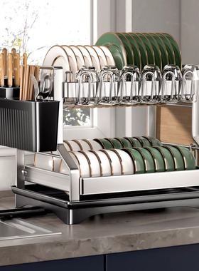 不锈钢厨房置物架放碗滤水沥水碗沥水篮架碗筷碗盘盘子碗碟收纳架