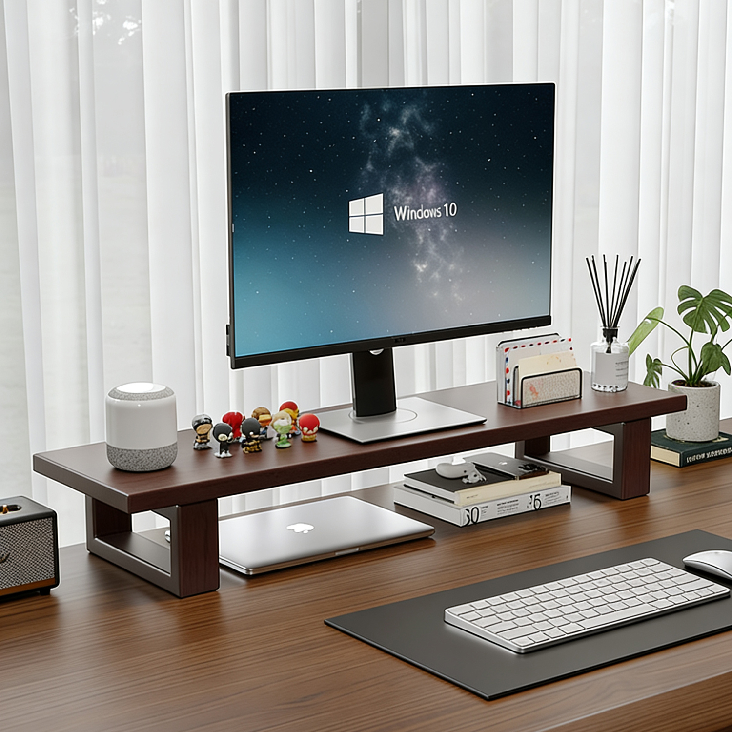 实木电脑增高架办公室显示器增高底座笔记本抬高支架桌面置物架子