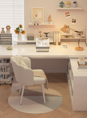 转角书桌学生家用写字桌拐角办公桌简易书桌书架一体桌卧室电脑桌