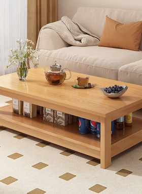 茶几客厅家用小户型桌子新款简约原木风可移动茶台阳台简易茶几桌