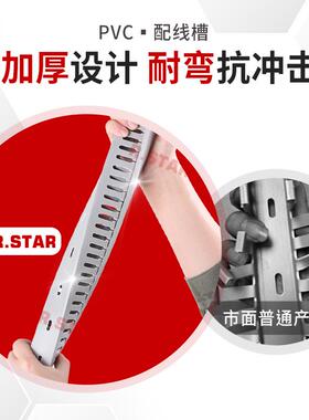 线槽pvc线槽塑料行线槽配线槽走线槽配电箱配电柜灰色50明装阻燃u