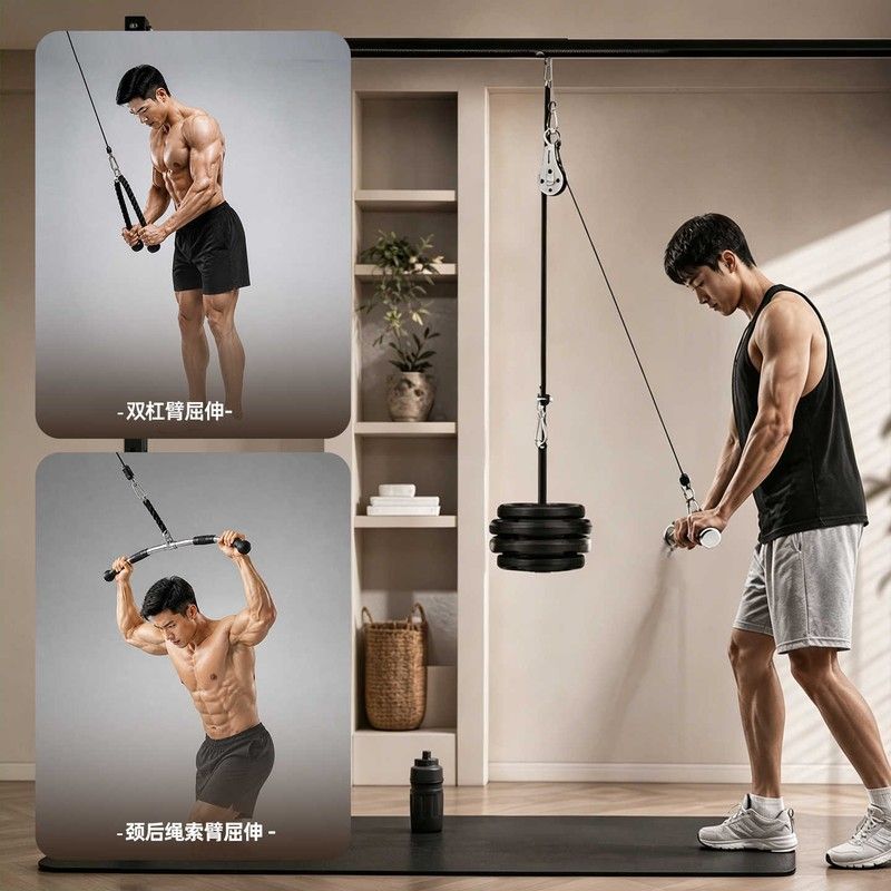 猛牛_龙门架健身把手综合训练辅助配件小飞鸟划船高位下拉器拉背图片