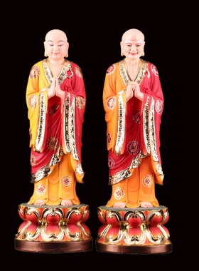 阿难迦叶尊者菩萨佛像佛祖左右侍者护法树脂手工彩绘阿难迦叶摆件