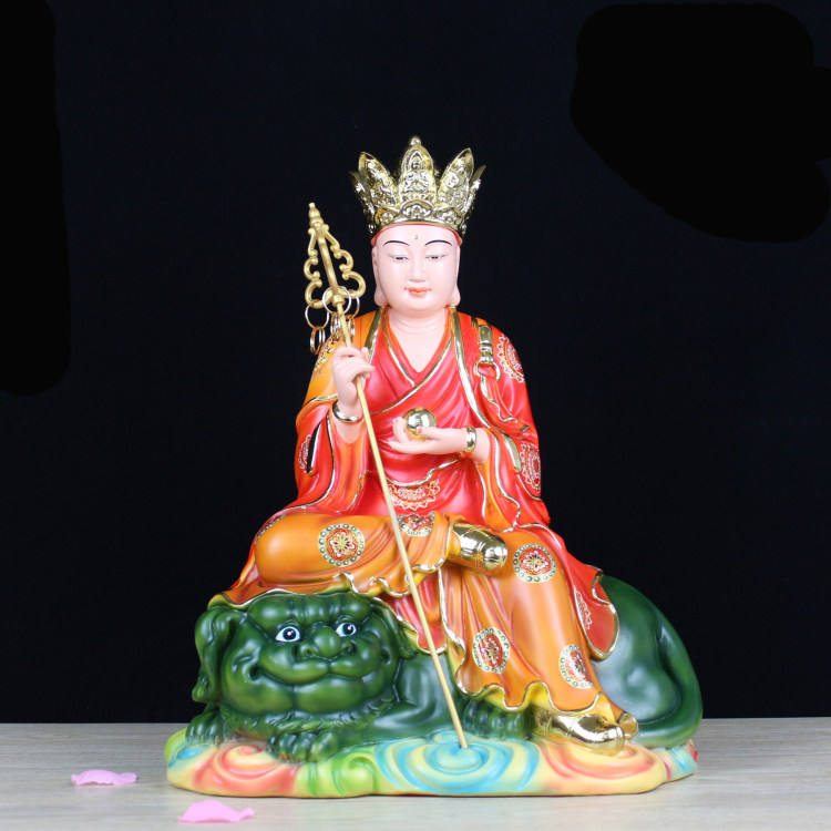 16寸带骑坐骑地藏王菩萨南無大愿地藏王菩萨神佛像树脂供奉摆件