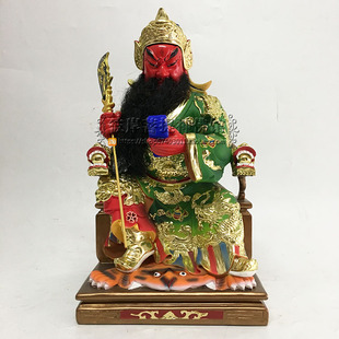 12/16坐龙椅关公 关圣帝君 关二爷神像 树脂精工彩绘工艺摆件新品