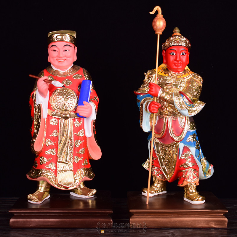 12寸文判武判佛神像树脂摆件套装文武判官佛堂宗教摆件新品