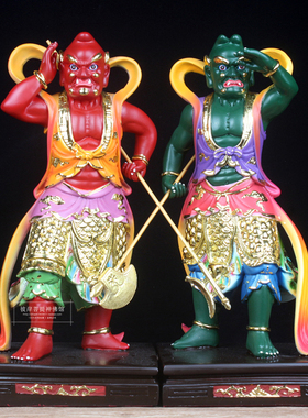 12寸千里眼顺风耳将军神像护法将军像树脂佛像神像工艺品摆件