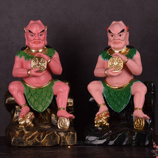 12寸天皇氏盘古大帝神像 创世神盘古像 敦煌彩树脂神像工艺品