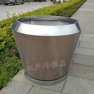 户外不锈钢花箱树池广场室外移动种植箱市政道路铁艺花钵金属花盆