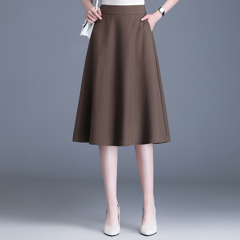 时尚半身裙女秋冬中长款2026新款高腰大摆显瘦垂感a字裙伞裙子潮