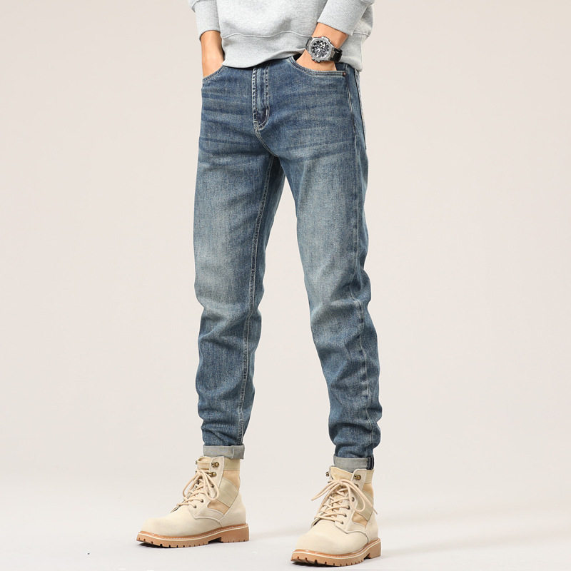 2026新款男士牛仔裤直筒弹力修身牛仔裤男青少年复古百搭牛仔裤
