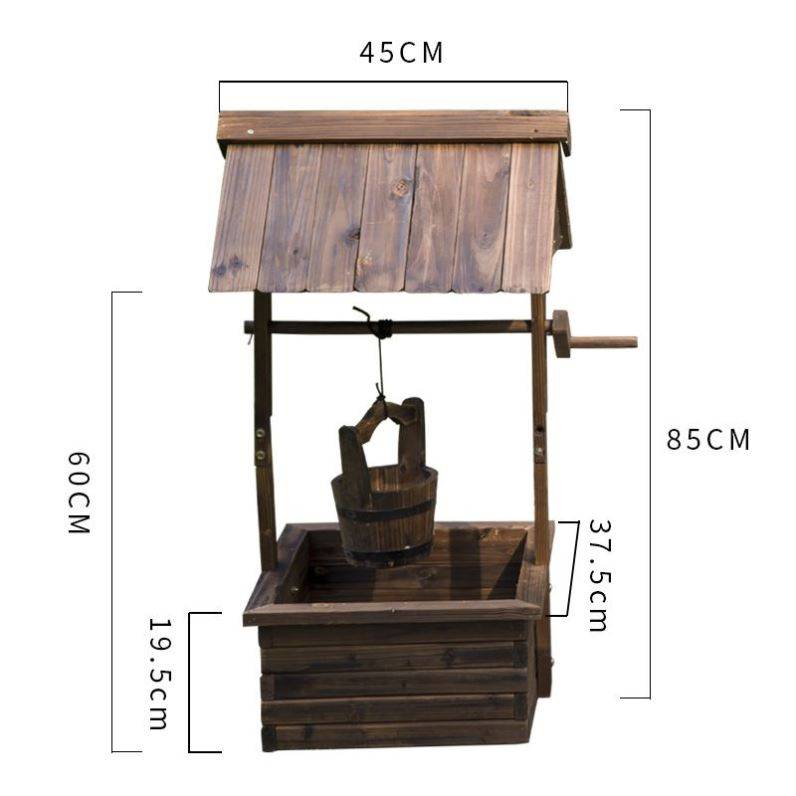 销屋顶阳台民宿种菜实木防腐装饰水井愿望井花盆井流水新款花卉新