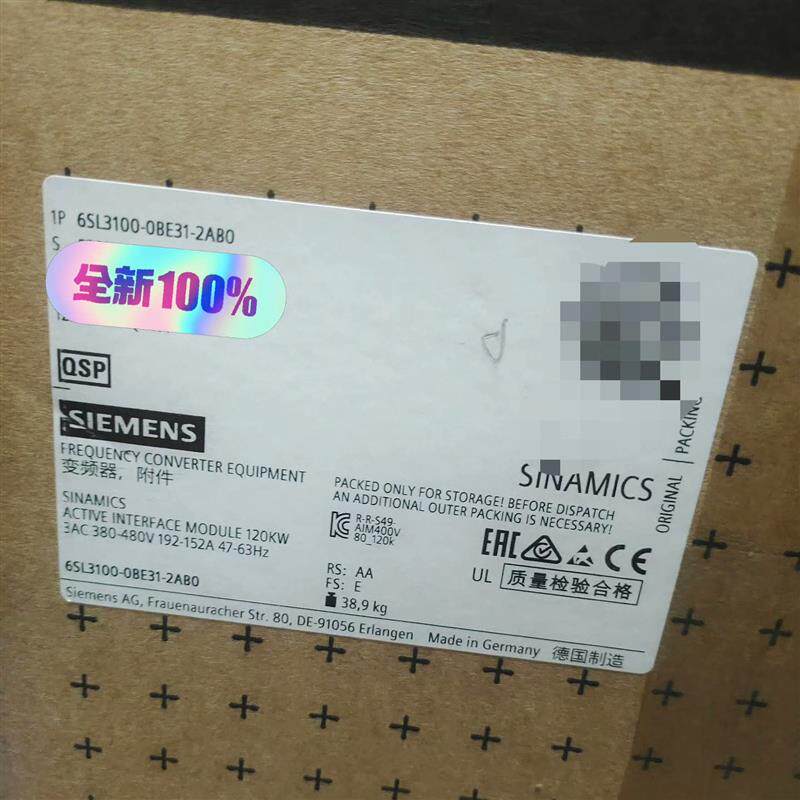 全新西门子变频器 6SL3100-0BE31-2AB0 德国-议价