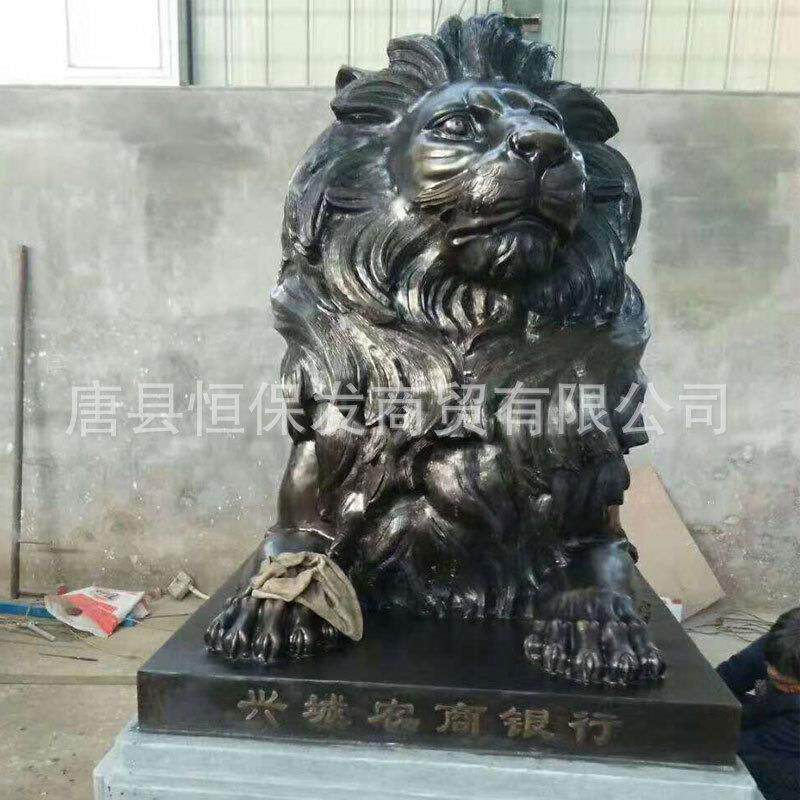 现货铸铜子摆件汇丰788铜雕狮子厂家直狮米销.价格长度28米4米